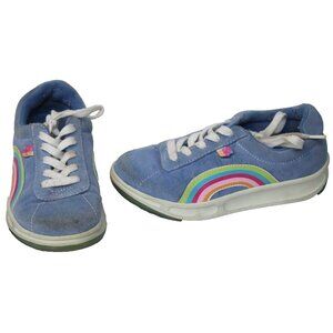 2003 Gymboree Sweet Cupcake Suede Sneakers Shoes sz 13 Blue Rainbow Holiday Lace